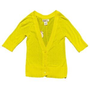 SO Cardigan Button-Up Sweater - Size XS - Yellow